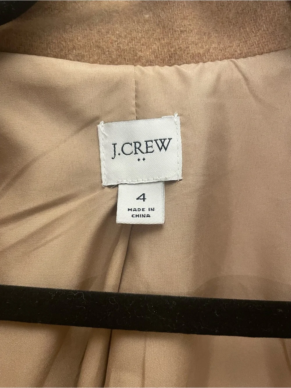 J. Crew Camel Trench Coat with Stand Collar